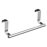 Premier Housewares Stainless Steel Over Door Tower Rail | Versatile Hanging Kitchen Towel Rail | Sleek Tea Towel Holders For Kitchen | Slim Towel Holder for Home, Bathroom