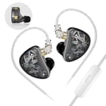 Linsoul KZ AS24 12BA Moniteur intra-auriculaire hybride IEM accordable avec câble OFC 2 broches plaqué argent interchangeable de 0,78 mm pour musicien audiophile (version non compatible, avec micro)