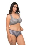 Ulla Popken Bustier, Stripes, Butterfly Soutien-Gorge, Mélange de Gris foncé, 95D Femme