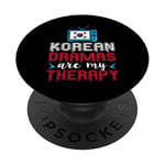 PopSockets Korean Dramas Are My Therapy - K-Pop and K-Drama Funny PopSockets PopGrip - Support et Grip pour Smartphone/Tablette avec un Top Interchangeable