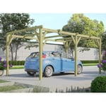 Carport pergola simple autoporté en bois traité - 1 voiture - 15 m² - ACHILLE