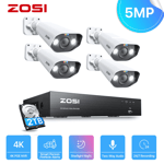 ZOSI 4K PoE Kit Caméra de Surveillance 8CH 5MP NVR et 2To Audio Bidirectionnel
