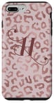 iPhone 7 Plus/8 Plus Letter H Initial Leopard Rose Pink Cheetah Monogram Case