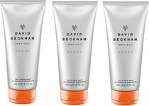 Three Pack David Beckham Instinct Sport Shower Gel 3x200ml