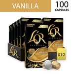 L'OR Nespresso* Vanilla Flavour Compatible Capsules  (10 Packs, 100 Coffee Pods)