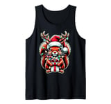 Funny Christmas Squirrel Reindeer Christmas Lights Cute Xmas Tank Top