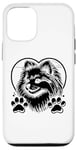 Coque pour iPhone 12/12 Pro Poméranien Cœur Poméraniens Pom Dog