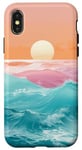 Coque pour iPhone X/XS Wavy Colors Minimal Beachly Sunset Phone Cover