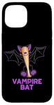 Coque pour iPhone 15 Jeu de mots amusant en forme de chauve-souris vampire