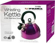 MS Small Purple Whistling Kettle 2.5Ltr Stainless Steel