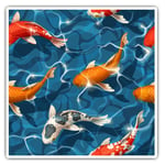 2 x Square Stickers 10 cm - Beautiful Koi Carp Fish Sea Creatures Cool Gift #838