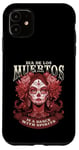 Coque pour iPhone 11 De los Muertos Spritis Jour des morts Crâne Femme