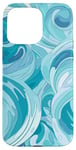 iPhone 15 Pro Max Swirl Blue Color Illustration Pattern Abstract Art Case