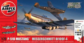 Airfix A50193 1/72 P-51D Mustang Vs Messerschmitt Bf109F-4 Dogfight Double Gift