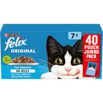 FELIX ORIGINAL Senior Fish Favourites in Jelly Wet Cat Food 40x85g