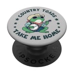 Cool Cowboy Toad Playing Music, Country "Toads",Take Me Home PopSockets Adhesive PopGrip