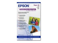 Epson Premium - Papier photo brillant - Super A3/B (330 x 483 mm) - 255 g/m² - 20 feuille(s) - pour SureColor P800, SC-P10000, P20000; WorkForce Pro WF-R8590, R8590 D3TWFC