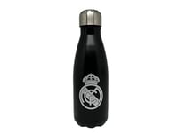 CYP Brands Real Madrid Gourde en acier avec fermeture hermétique Noir Produit officiel 550 ml