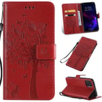 Housse Coque iPhone 11 avec Support à Rabat Nouveau Anti-chocs Portefeuille étui Pretection -Rouge