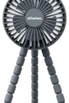 Rechargeable 4 Way Portable Lightweight Clip on, Handheld & Tripod Fan- Grey