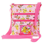 Pokémon Sac à Main Fille, Sac Bandoulière Fille Pikachu Evoli, Accessoire Officiel, Idée Cadeau Enfant Fille, Ados, Sac Multipoches, Rose