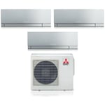 Mitsubishi - electric trial split inverter air conditioner series kirigamine zen silver msz-ef 7+12+12 with mxz-3f54vf r-32 wi-fi integrated colour