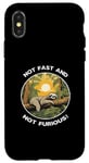 Coque pour iPhone X/XS Graphique amusant « Happy Lazy Sloth Not Fast And Not Furious »