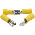 Laoa - Serre-cable isolé en vinyle à déconnexion rapide male/femelle FDD-MDD5.5-250 6,3x0,8 mm pour 4-6 mm2 (12-10 awg) jaune 100 pièces