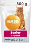 IAMS Complete Dry Cat Food for Senior 7+ Cats with Ocean Fish 800 g