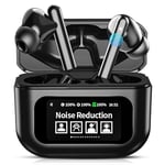 GIIFUX Wireless Earbuds,Bluetooth 5.4 Headphones in Ear with Touch Screen and HiFi Stereo Deep Bass, ANC Noise Cancelling Mic Wireless Earphones,25H Playtime Bluetooth Earbuds,IPX5 Waterproof, Black