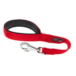 Ferplast Laisse pour Chien Daytona, Laisse Courte en Nylon pour Chiens de Taille Moyenne/Grande, 45 cm, avec poignée rembourrée Confortable et Mousqueton en métal. Rouge