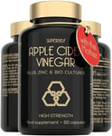 Apple Cider Vinegar Capsules with Mother - 1300mg High Strength - Enriched with Probiotics and Zinc for Metabolism & Digestive Support - 60 Tablets - Raw Unfiltered Apple Cider Vinegar - Vegan