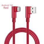 L Style Cellphone Cable Micro Usb Type-c Data Sync Line Red Android 1m