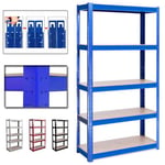 Heavy Duty Boltless Racking Shelving Units Storage Shelves for Garage Shed Industrial Warehouse, 5 Tier (175KG Per Shelf), 875KG Capacity, Red