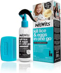 NitWits All-In-One Head Lice Treatment Spray 120ml With Comb UK