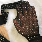 Collants Résille Brillants À Paillettes Pour Femmes,Collants Fins,Petite Maille,Mode- Black-E4289