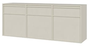 Selsey Commode Suspendue Meuble De Rangement À 3 Tiroirs 3 Portes Push to Open 154 cm Beige Evo