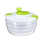 Relaxdays Essoreuse à salade, manivelle, outil professionnel, taille XL, 5 litres, accessoire de cuisine, blanc-vert