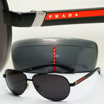 Prada Sunglasses 2012 Vintage Black Pilot PS51NS SPS 51N 1BO-3M1 63mm 120824