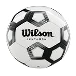 Wilson Ballon de Football PENTAGON, Cuir Synthétique, Black/White, 5