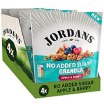 Jordans No Added Sugar Granola - Apple and Berry | Breakfast Cereal | High Fibre | 4 PACKS of 425 g