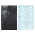 Pappersbakgrund PVC Svart & blå dubbelsidig för fotografering 57x87cm