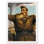 Artery8 Curry Mural Abolitionist John Brown American Painting Artwork Framed Wall Art Print A4