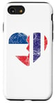 Coque pour iPhone SE (2020) / 7 / 8 Drapeau thaïlandais en forme de cœur | France Thaïlande Roots Vintage