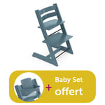 Stokke Chaise Tripp trapp achetée Fjord Blue = baby set offert