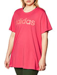 adidas Women's Essential Linear S Inc T-Shirt, womens, T-Shirt, GD2939, POWPNK/SIGPNK, XXL