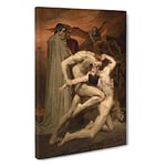 Dante And Virgil By William Adolphe Bouguereau Canvas Print for Living Room Bedroom Home Office Décor, Wall Art Picture Ready to Hang, 30 x 20 Inch (76 x 50 cm)