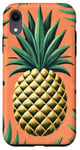 Coque pour iPhone XR Ananas tropicaux sur fond corail