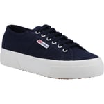 Superga 2740 Platform Cotton WoMens Navy Trainers material_cotton - Size UK 3