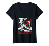 Womens Disasters - Vintage Graphic Climate Change Awareness V-Neck T-Shirt